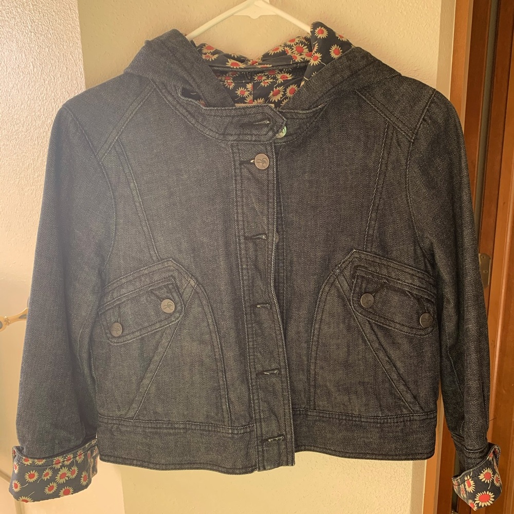 Anthropologie cropped denim jacket
